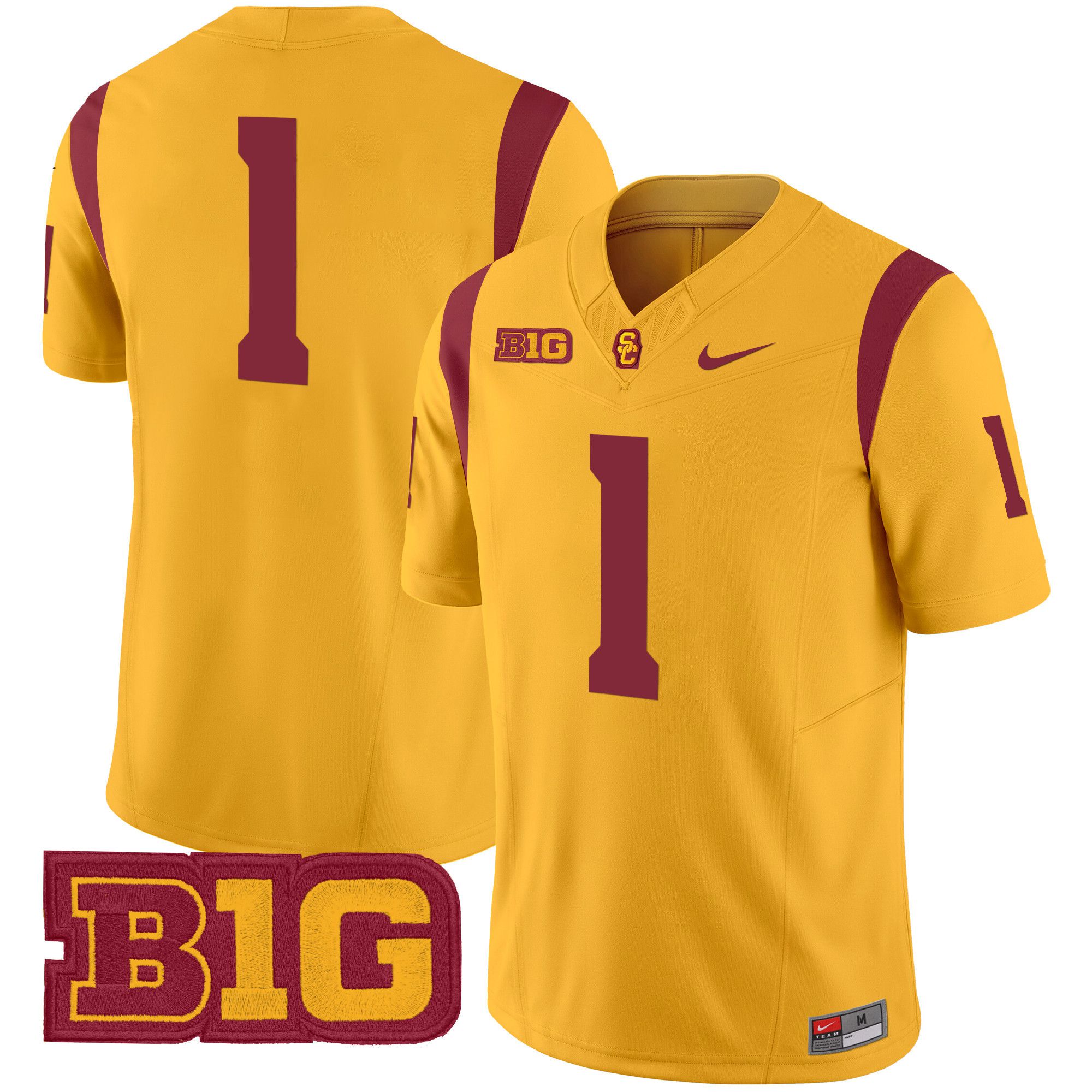 Men USC Trojans #1 No Name Yellow Nike 2024 Vapor Limited NCAA Jersey->ncaa teams->NCAA Jersey